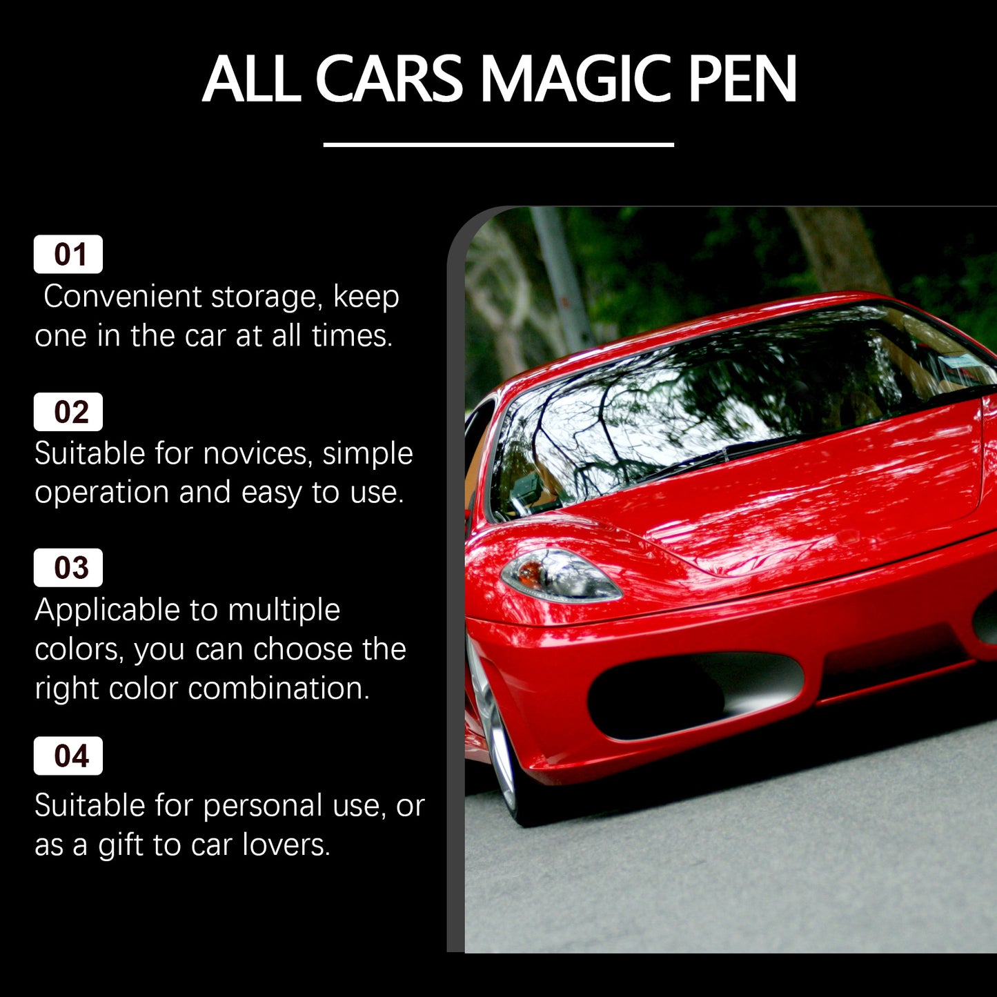 Rayhong Car Scratch Care Pen, Car Paint Scratch Scratch Repair Refurbishment Polishing Color Retouching Paint